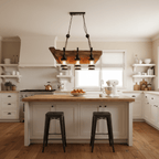 Nautical Industrial Style Wooden Chandelier