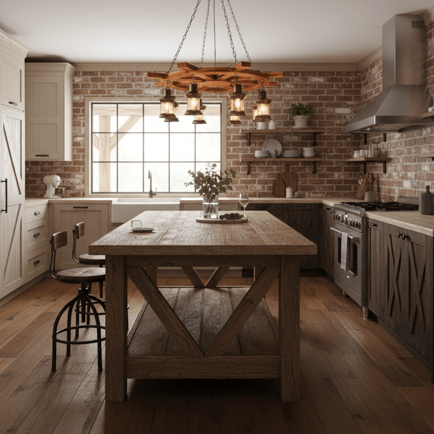 Nautical Industrial Style Wooden Chandelier