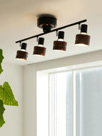 Wooden Adjustable Spot Ceiling Lamp