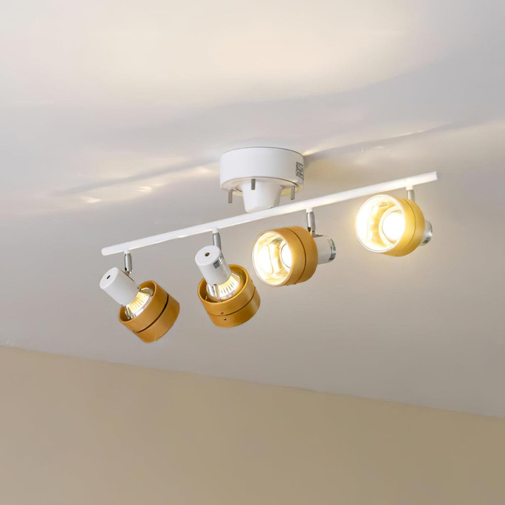 Wooden Adjustable Spot Ceiling Lamp
