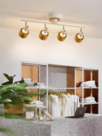 Wooden Adjustable Spot Ceiling Lamp