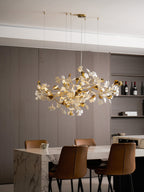 Gold White Leaves Combination Gingko Chandeliers