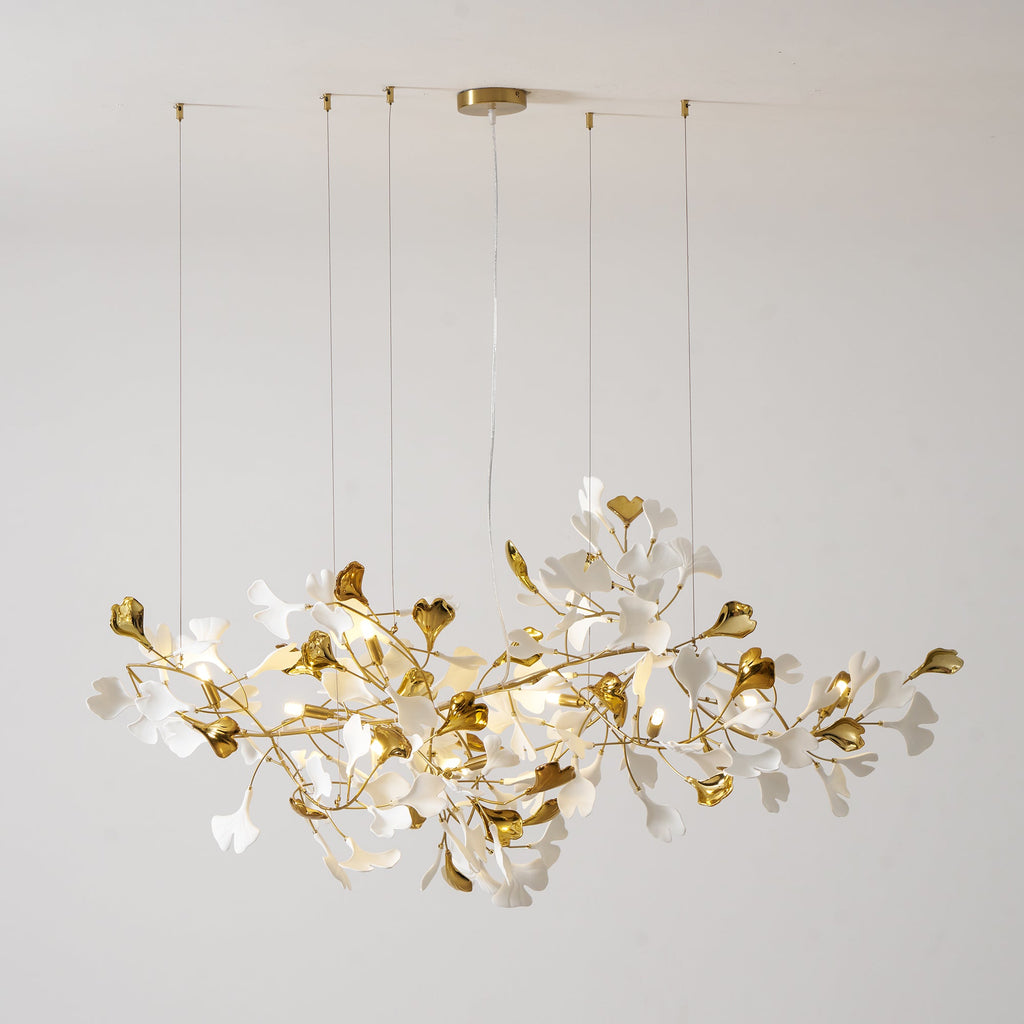 Gold White Leaves Combination Gingko Chandeliers