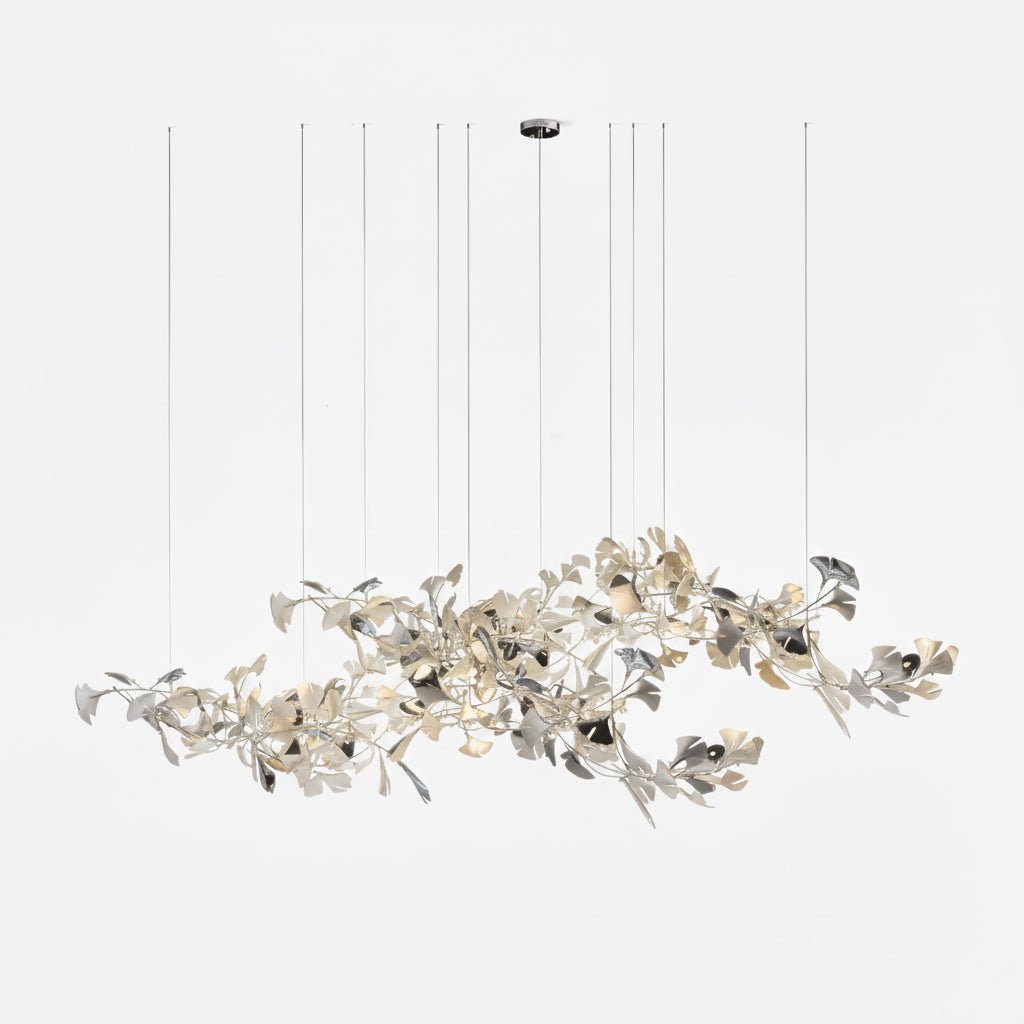 Gold White Leaves Combination Gingko Chandeliers