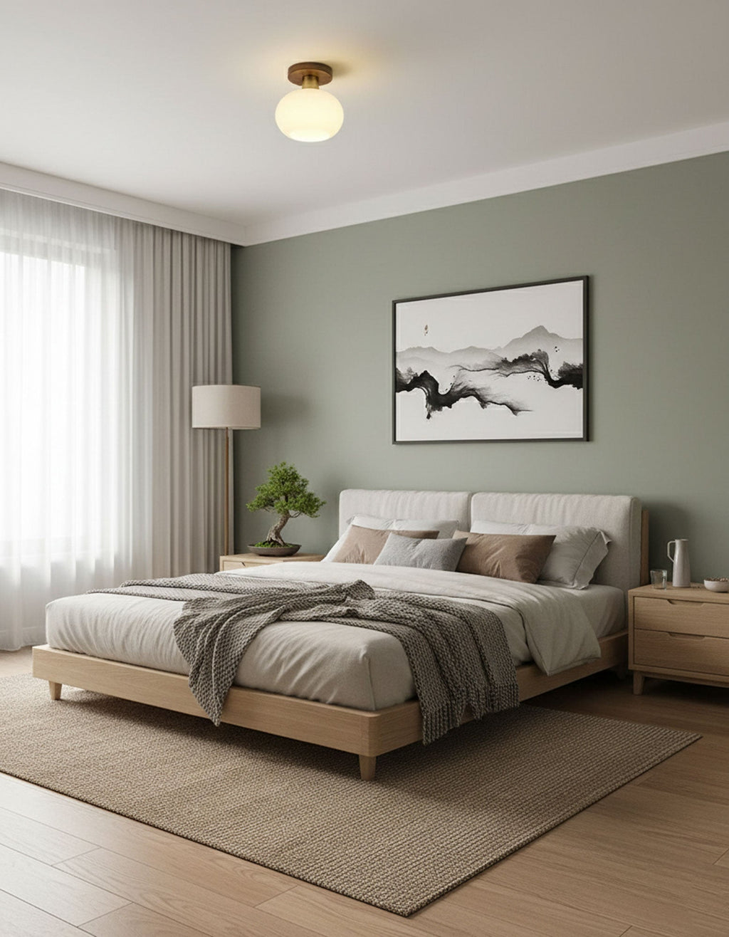 White Shell Ceiling Lamp
