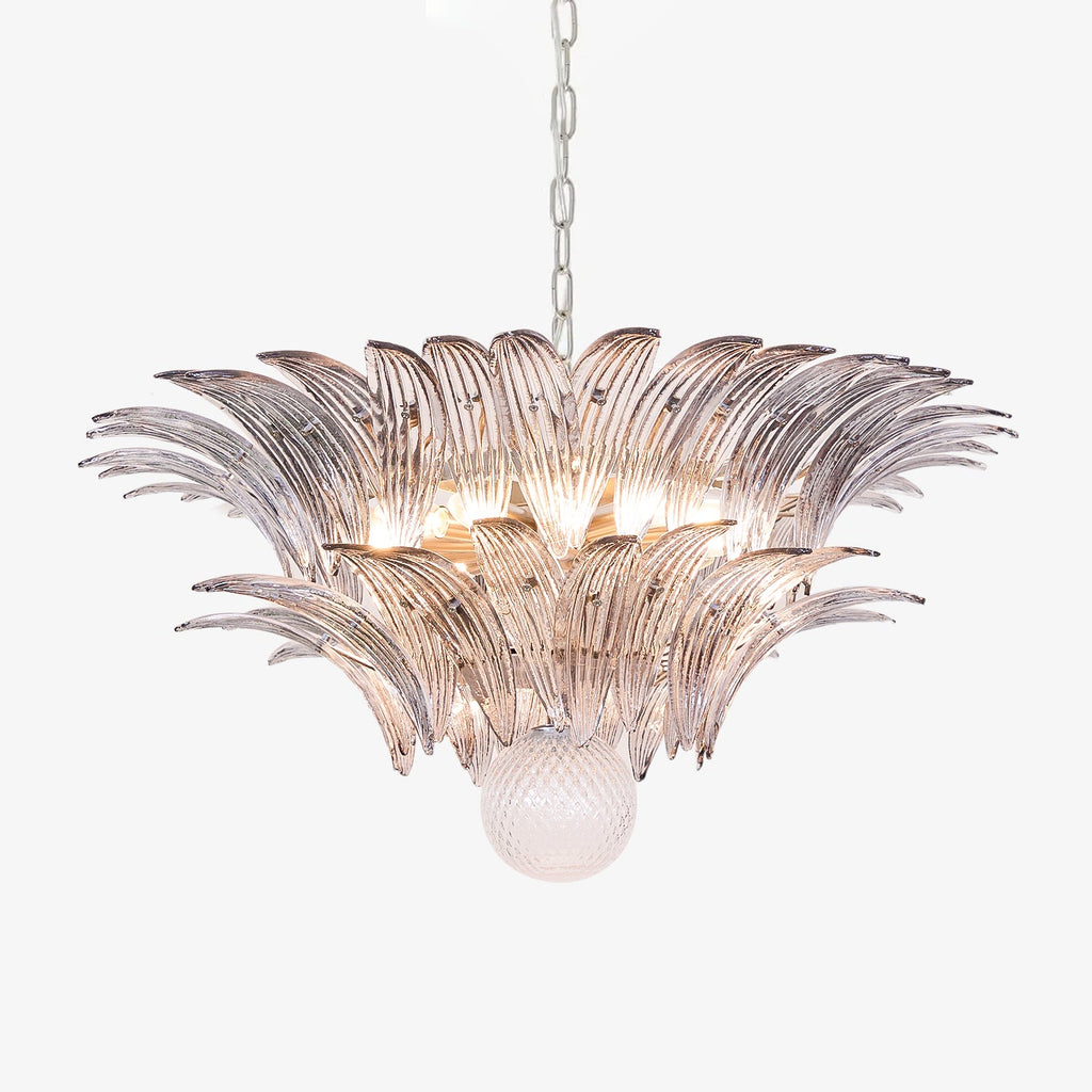 Glass Palmette Transparent Chandelier