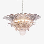 Glass Palmette Transparent Chandelier