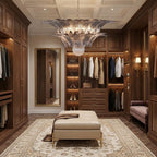 Glass Palmette Transparent Chandelier