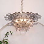 Glass Palmette Transparent Chandelier