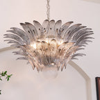 Glass Palmette Transparent Chandelier