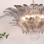 Glass Palmette Transparent Chandelier