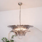 Glass Palmette Transparent Chandelier