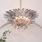 Glass Palmette Transparent Chandelier