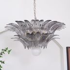 Glass Palmette Transparent Chandelier