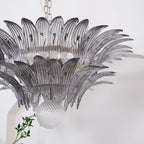 Glass Palmette Transparent Chandelier
