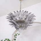 Glass Palmette Transparent Chandelier