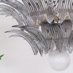 Glass Palmette Transparent Chandelier