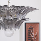 Glass Palmette Transparent Chandelier