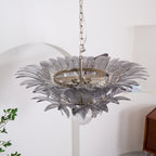 Glass Palmette Transparent Chandelier