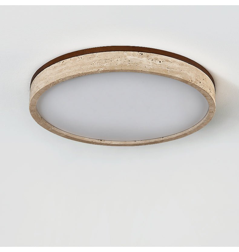 Travertine Halo Round Ceiling Lamp