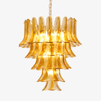 Glass Amber Lily Chandelier