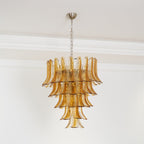 Glass Amber Lily Chandelier