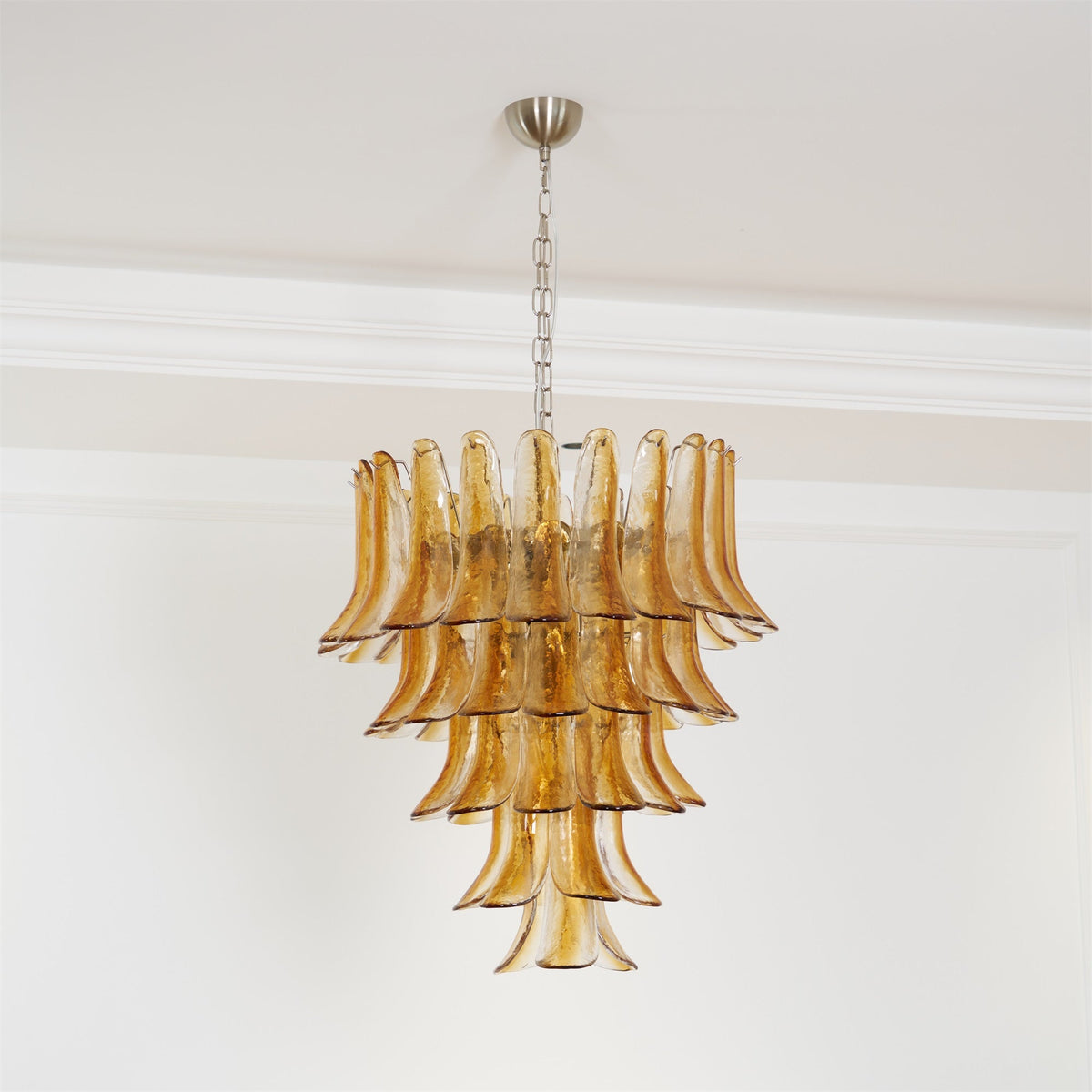 Glass Amber Lily Chandelier