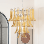 Glass Amber Lily Chandelier
