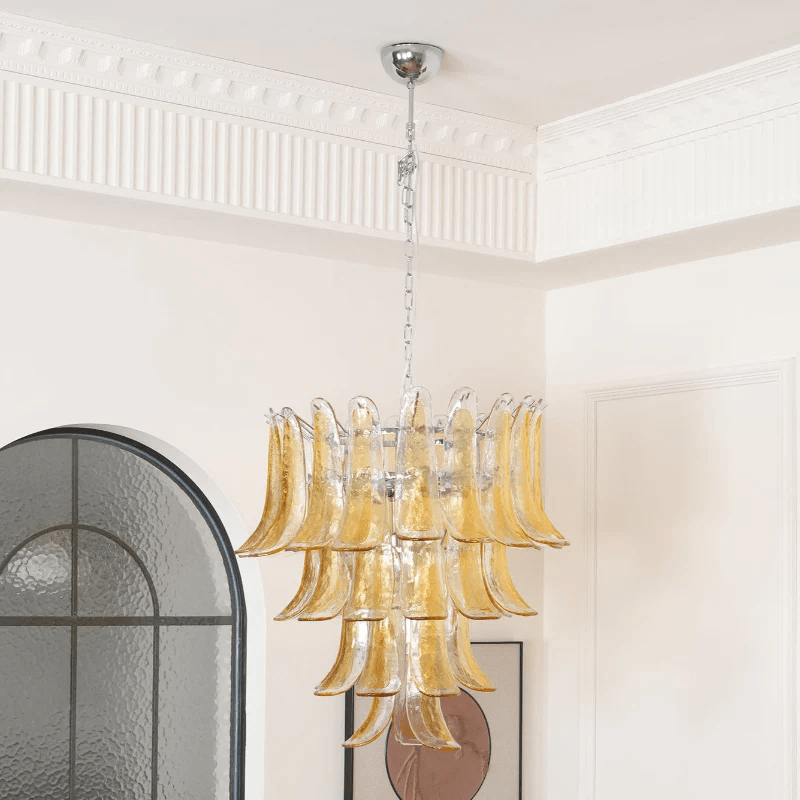 Glass Amber Lily Chandelier