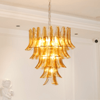 Glass Amber Lily Chandelier
