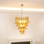 Glass Amber Lily Chandelier