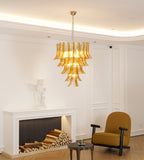 Glass Amber Lily Chandelier
