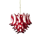 Red Glass Petals Chandelier