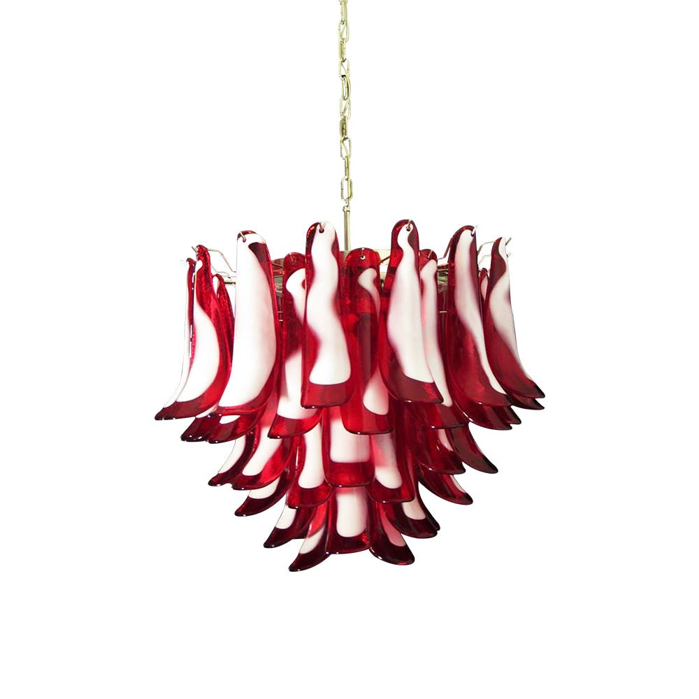 Red Glass Petals Chandelier