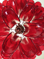 Red Glass Petals Chandelier