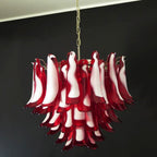 Red Glass Petals Chandelier