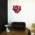 Red Glass Petals Chandelier