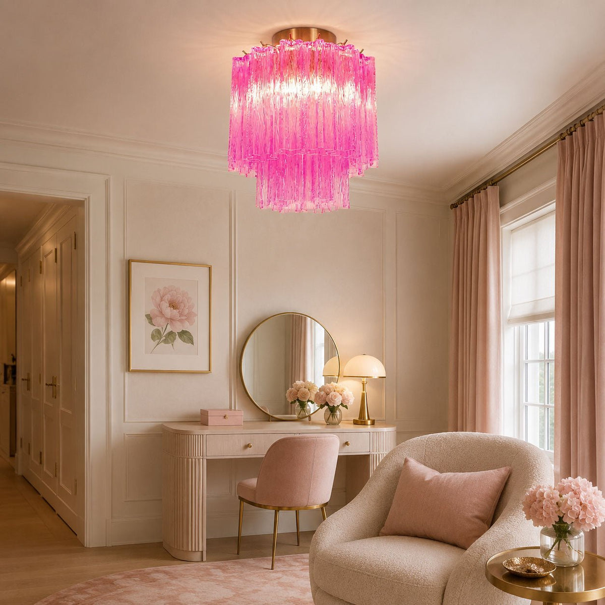 Fiora Purple Glass Ceiling Lamp