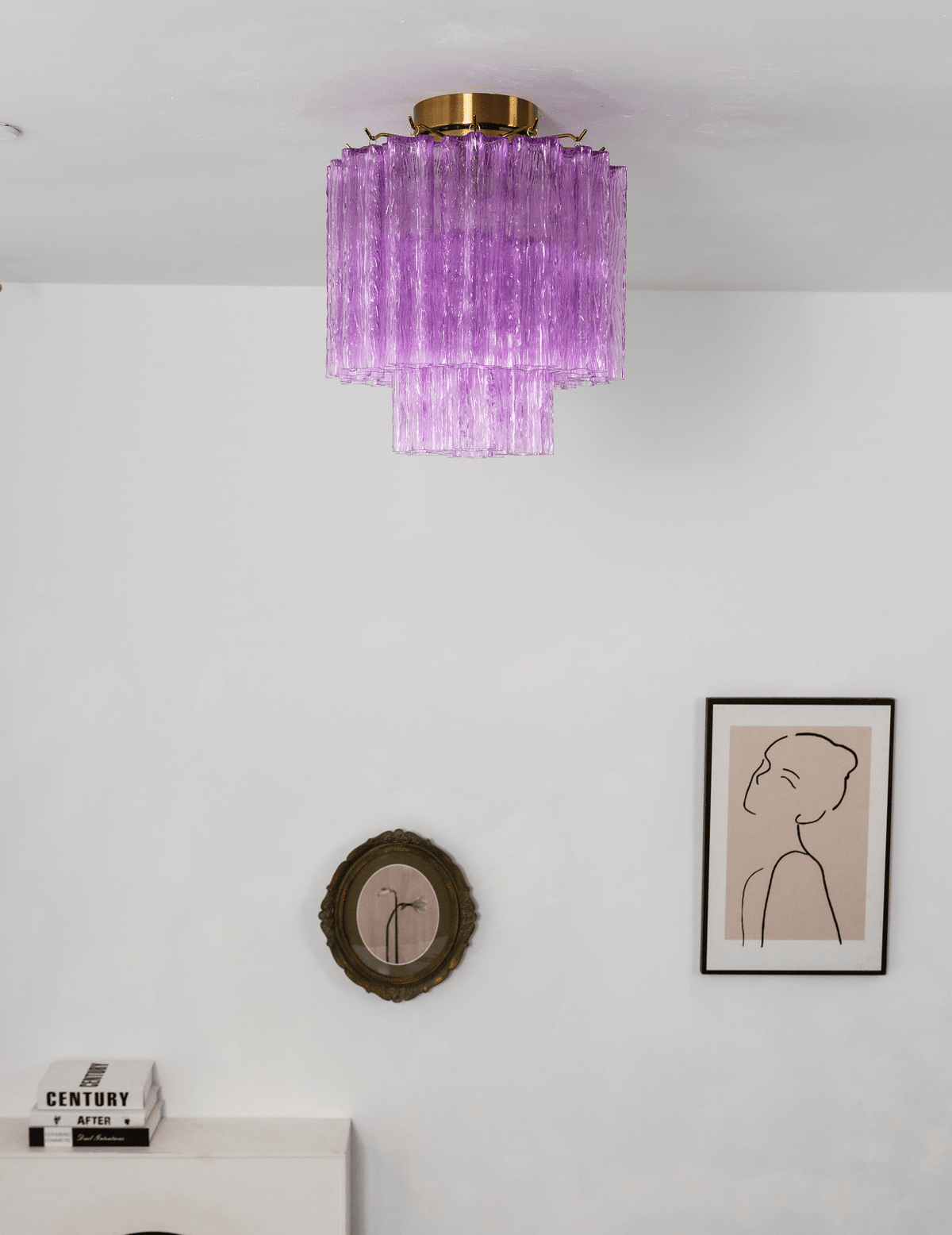 Fiora Purple Glass Ceiling Lamp