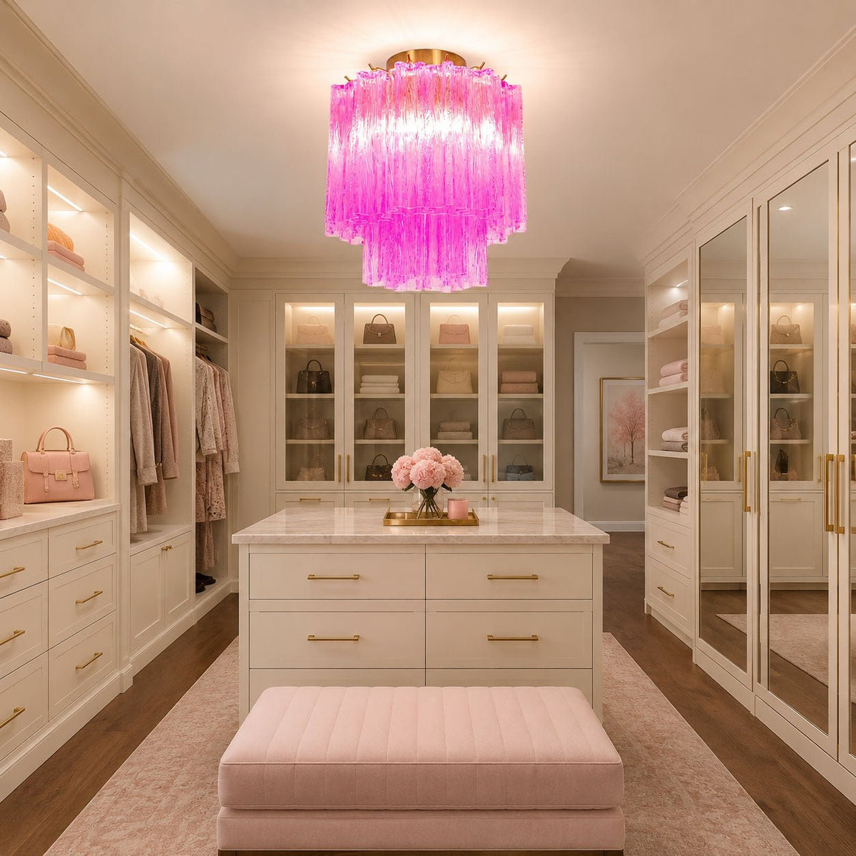Fiora Purple Glass Ceiling Lamp