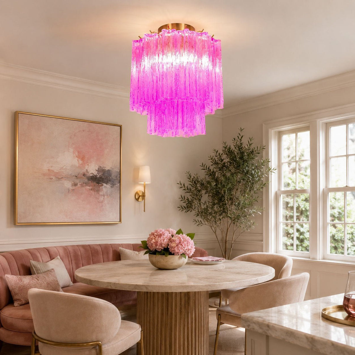 Fiora Purple Glass Ceiling Lamp