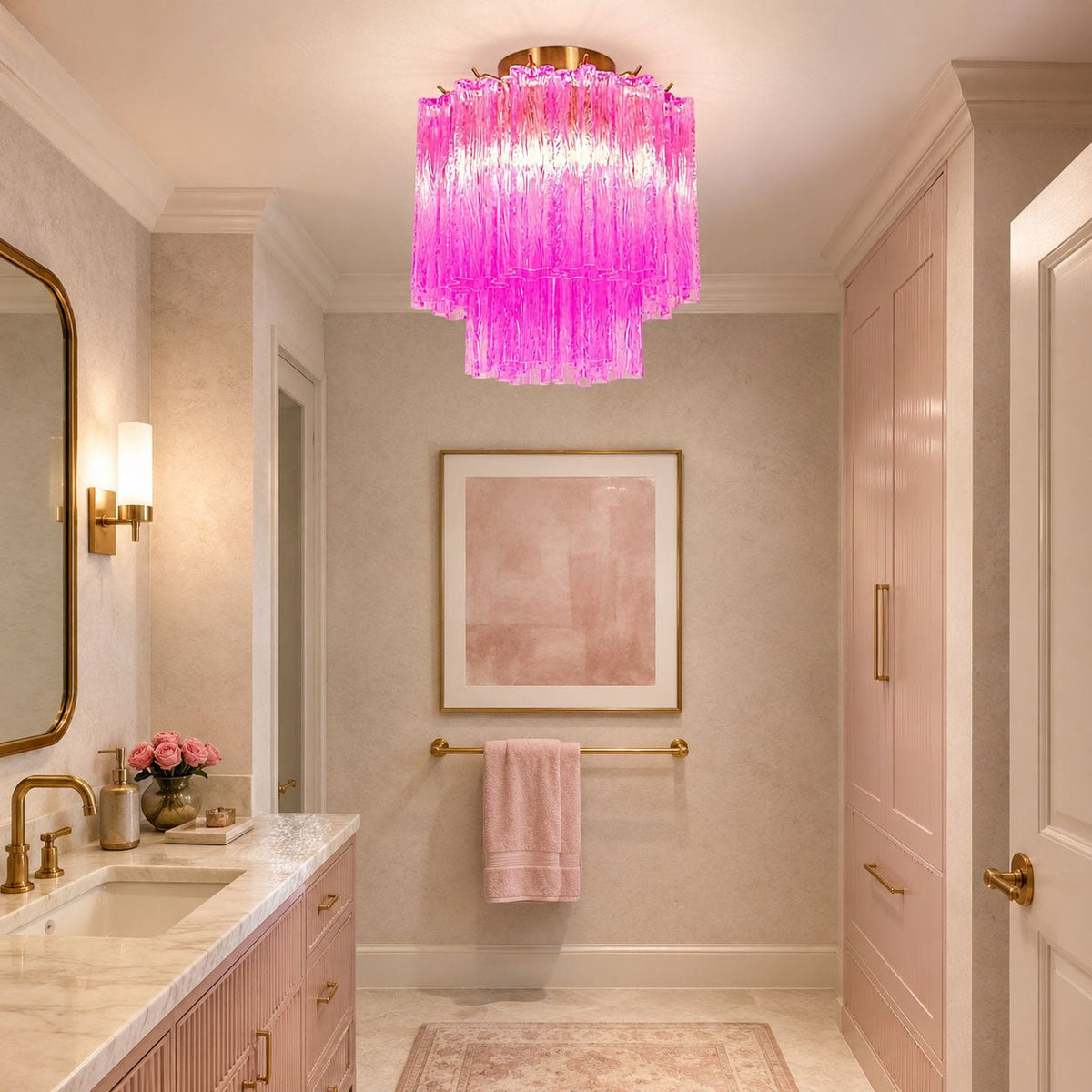 Fiora Purple Glass Ceiling Lamp