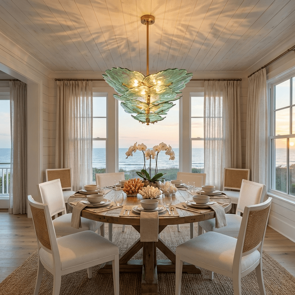 Verdant Petal Glass Chandelier