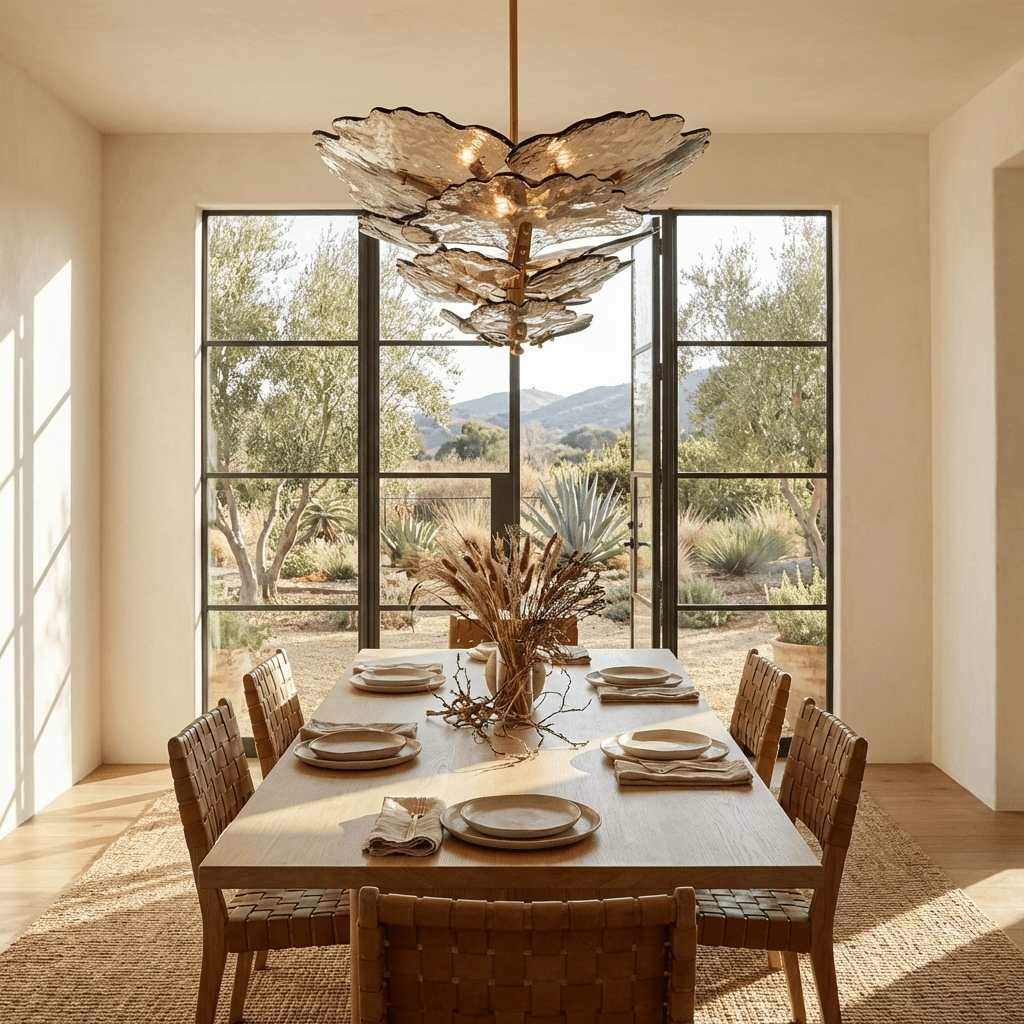 Verdant Petal Glass Chandelier