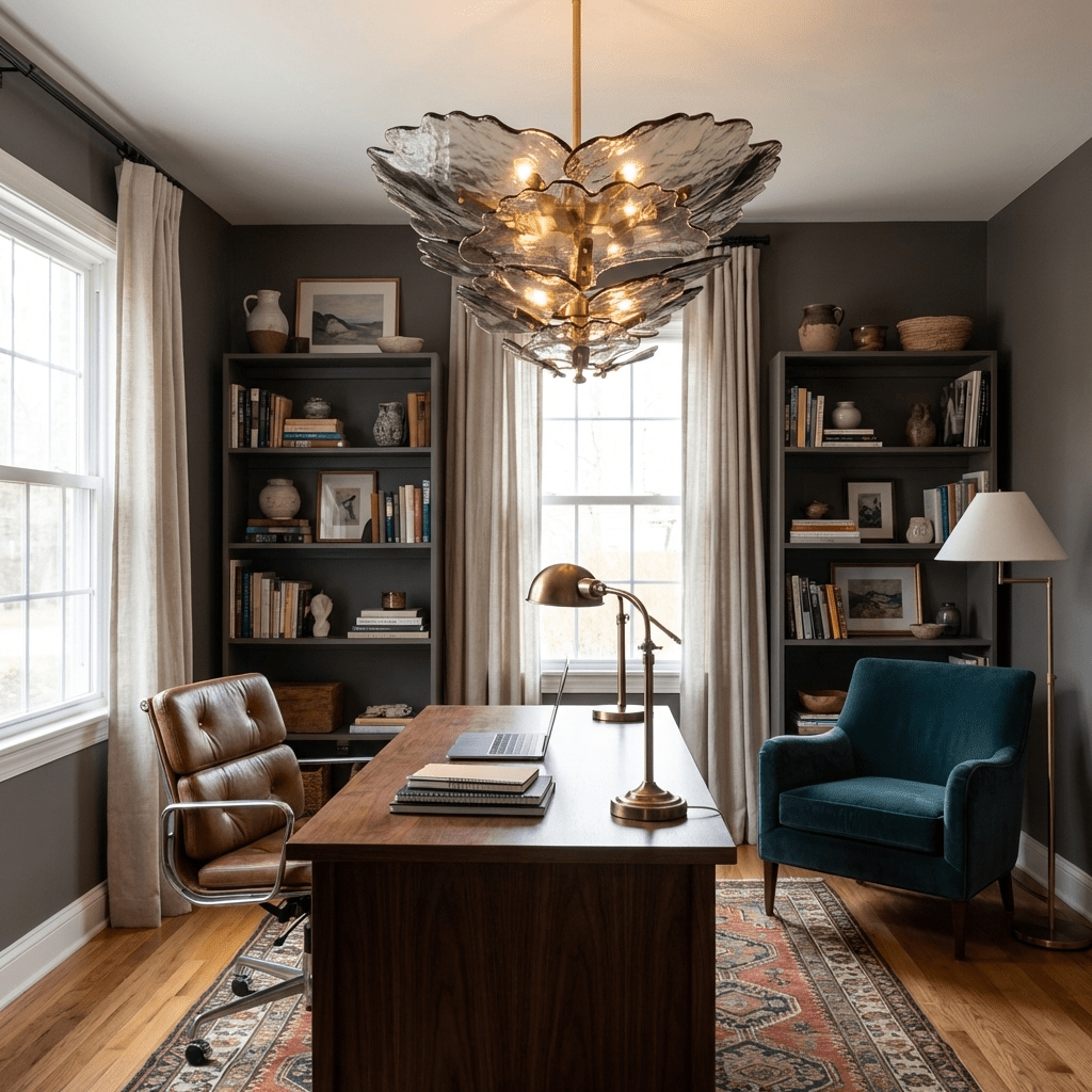 Verdant Petal Glass Chandelier