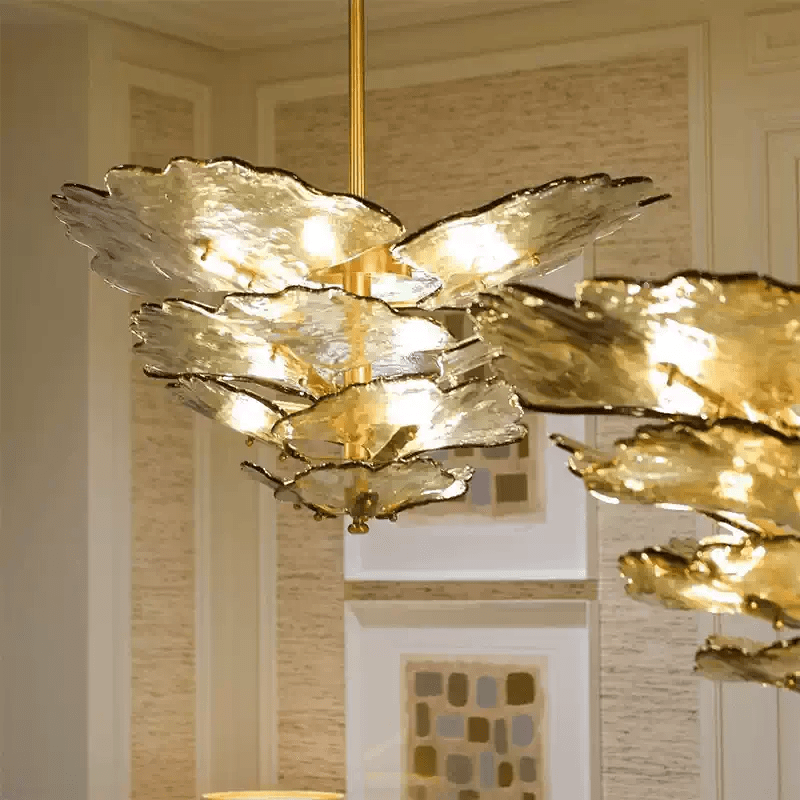 Verdant Petal Glass Chandelier