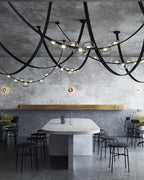 Orvyn Leather Arc Chandelier