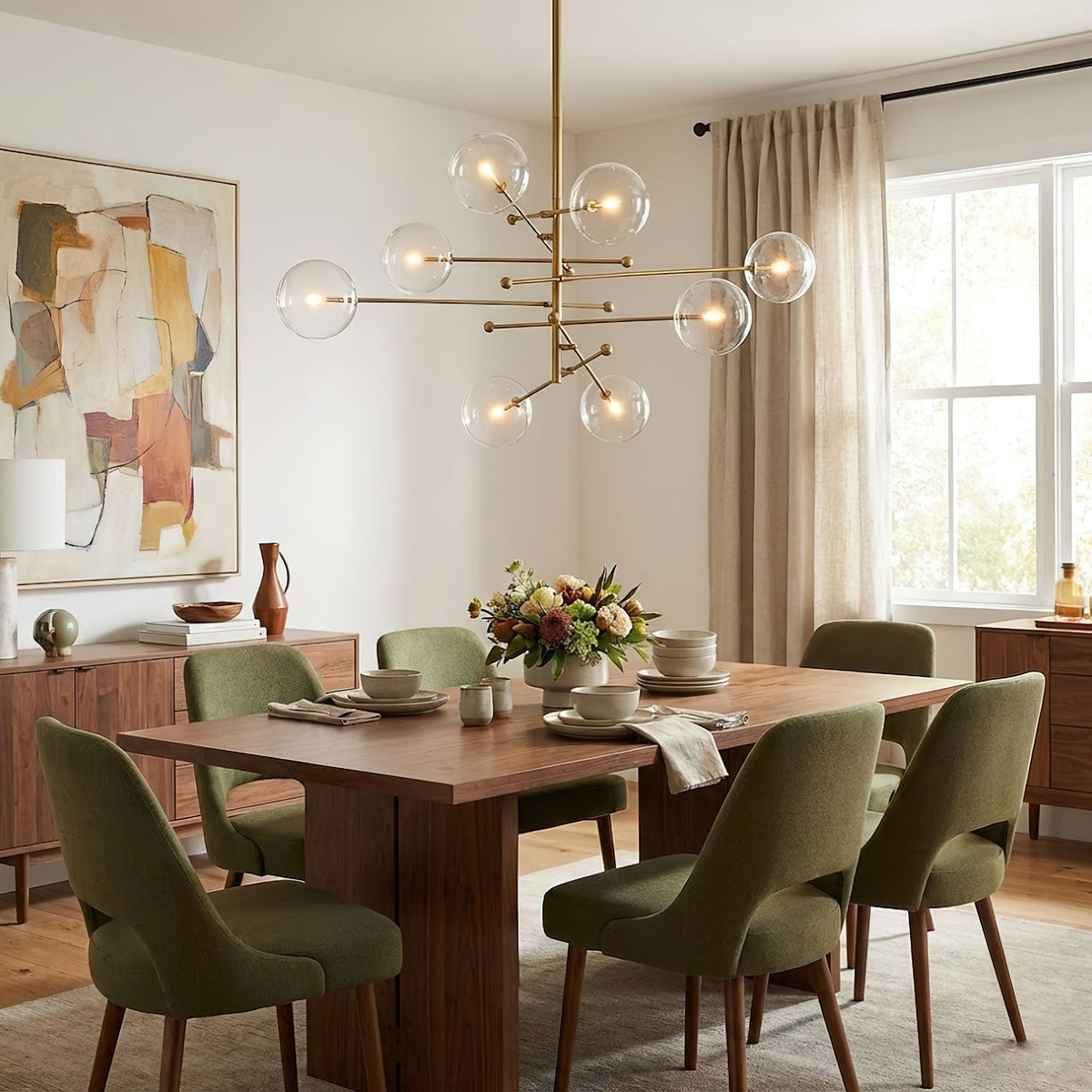 Glass Globe Mobile Chandelier
