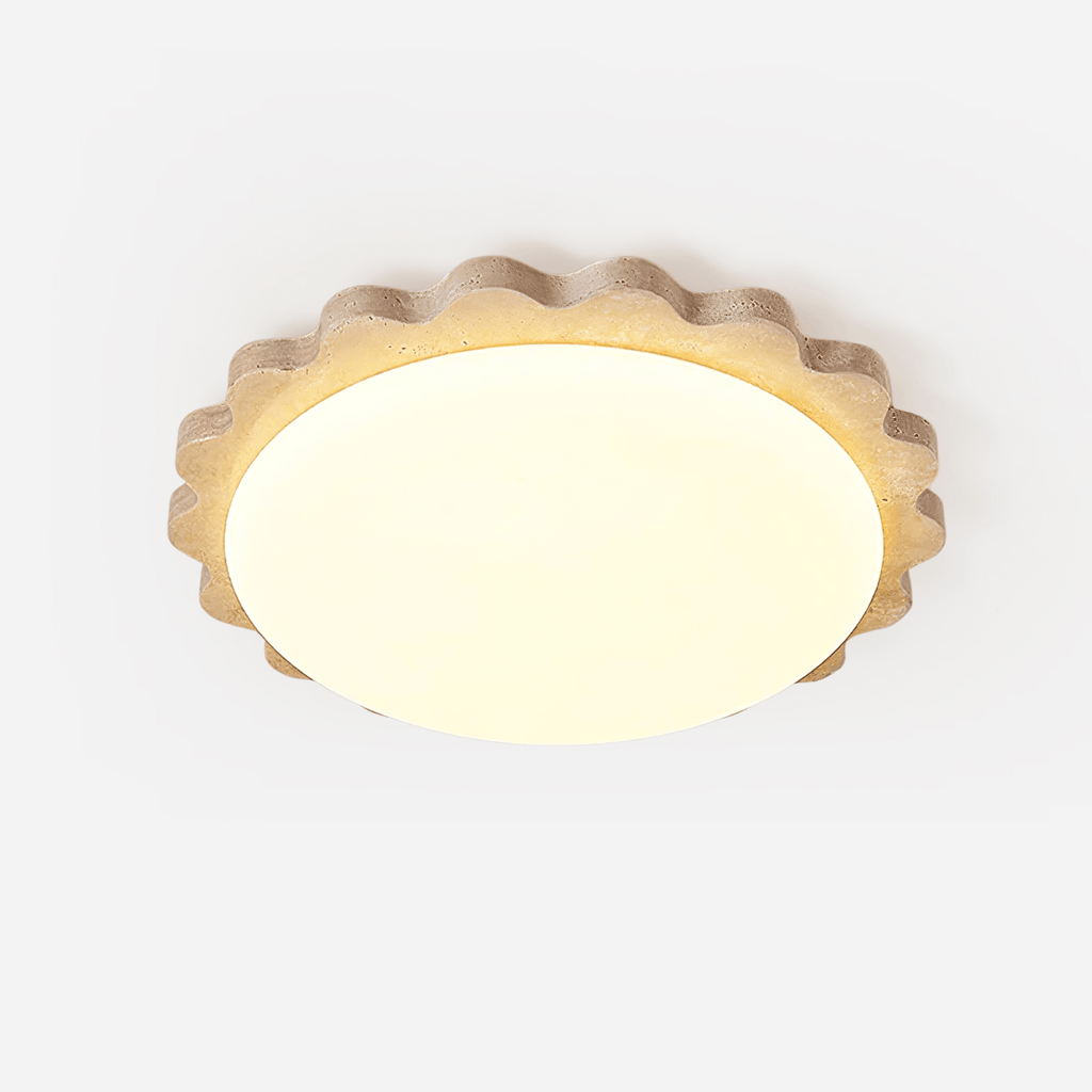 Travertine Scallop Edge Ceiling Light