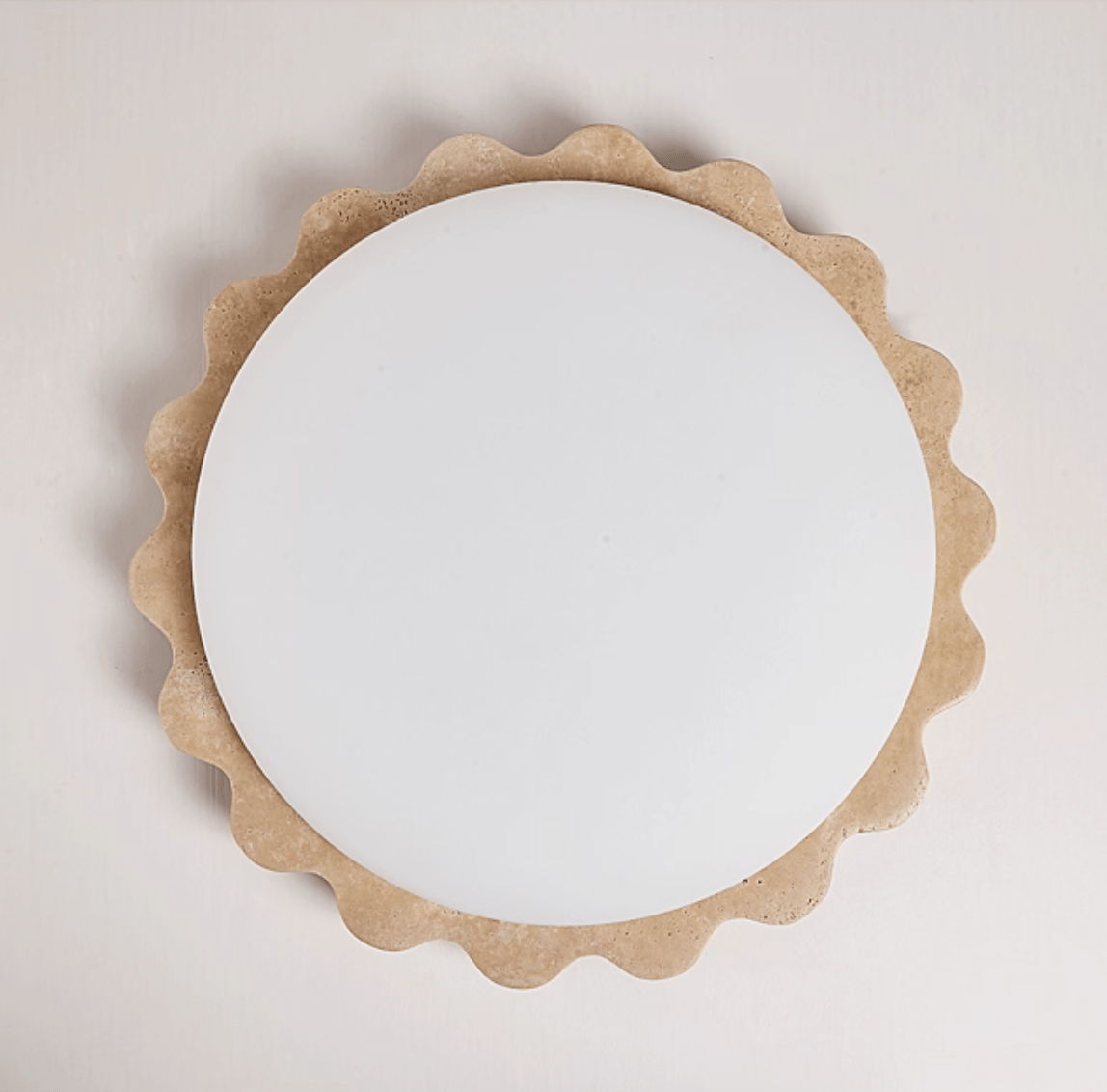 Travertine Scallop Edge Ceiling Light